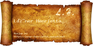 Léner Henrietta névjegykártya