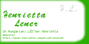 henrietta lener business card